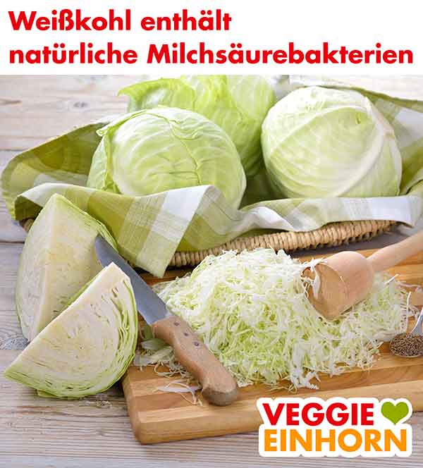 Aus klein geschnittenem Weißkohl entsteht durch Milchsäuregärung Sauerkraut. Klein geschnittener Weißkohl auf einem Schneidebrett