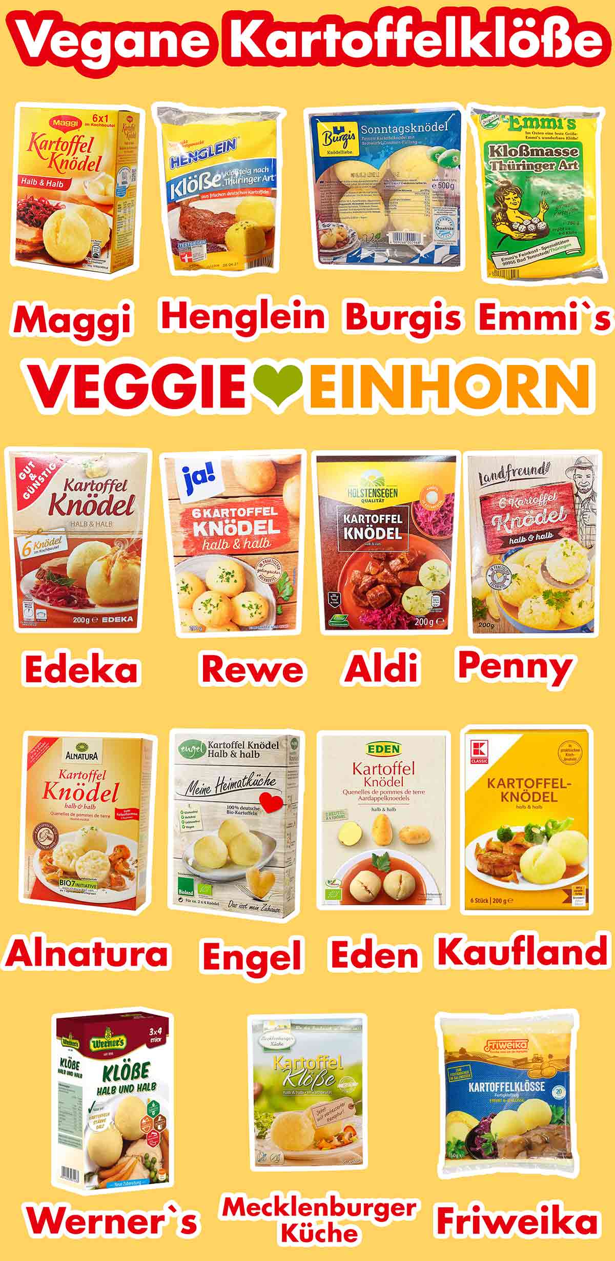 Diese Kartoffelklöße sind vegan. Vegane Kartoffelklöße Marken