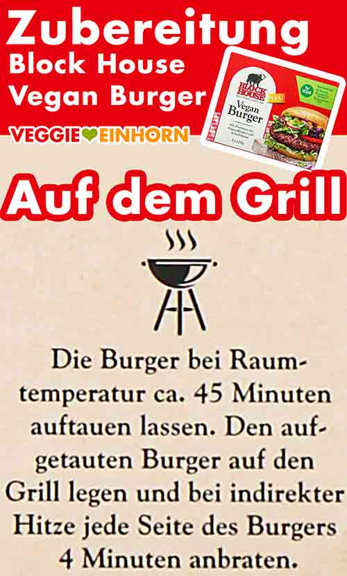 Die veganen Burger von Block House können auf dem Grill gegrillt werden. Zubereitungsanleitung für den Grill