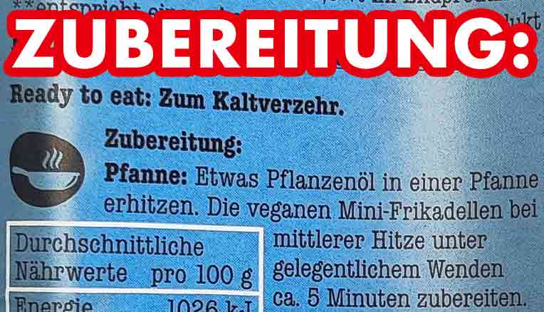 Die veganen Mini-Frikadellen von Penny können kalt oder warm gegessen werden. Zubereitungsanleitung der veganen Mini-Frikadellen von Penny