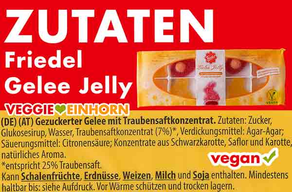 Zutaten der Gelee Figuren für Ostern von Friedel Zutaten Friedel Gelee Jelly