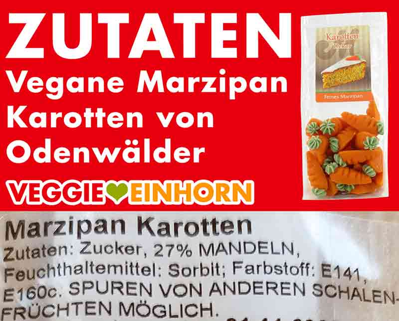 Zutaten der Odenwälder Marzipan Karotten Zutaten der veganen Odenwälder Marzipankarotten