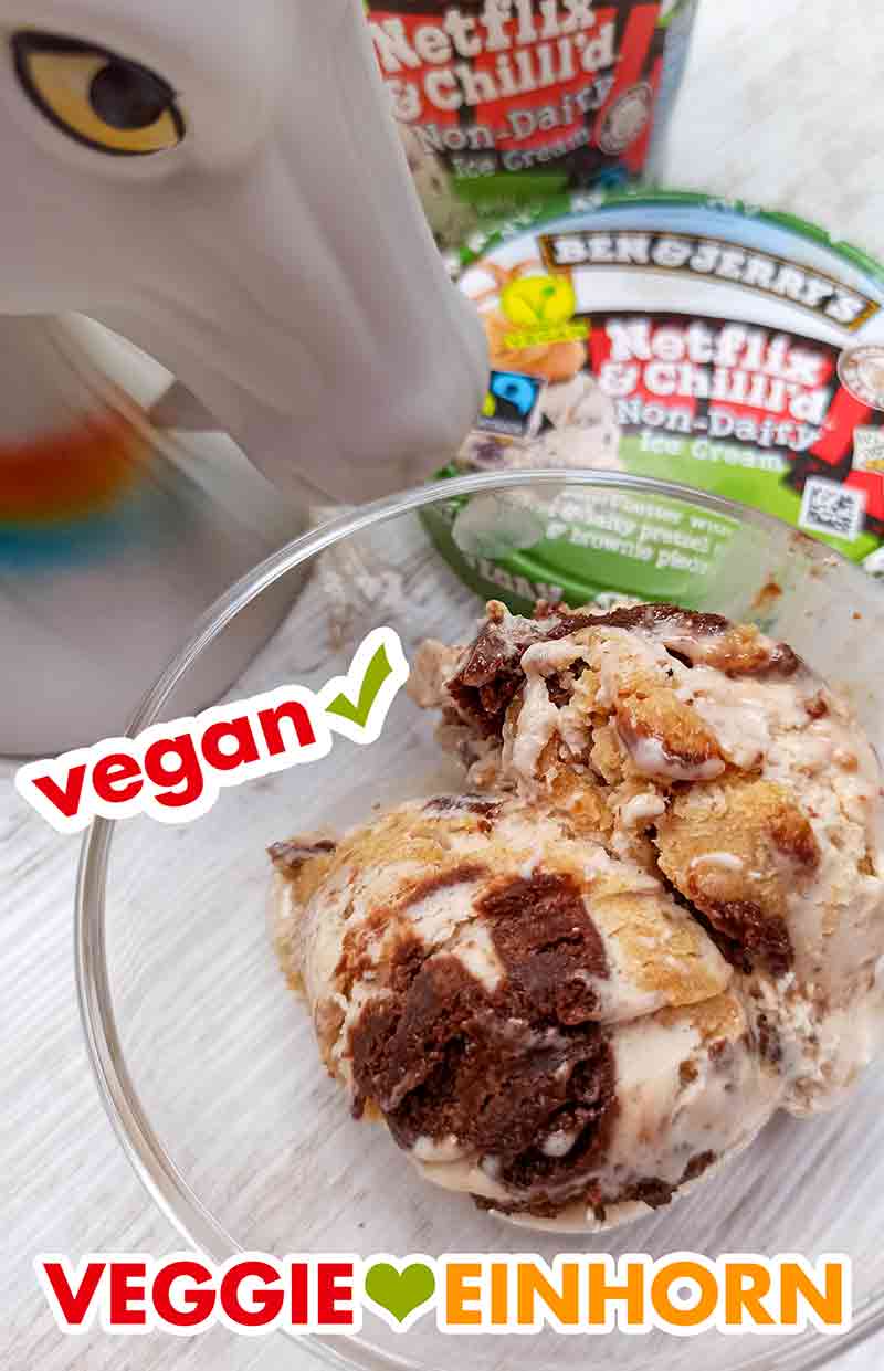 Zwei Kugeln Non-Dairy Eiscreme Netflix and Chill'd Zwei Kugeln veganes Eis von Ben and Jerry's